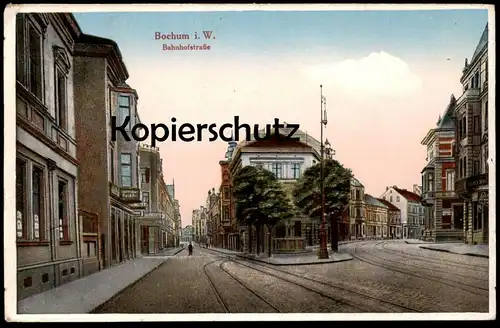 ALTE POSTKARTE BOCHUM IN WESTFALEN BAHNHOFSTRASSE cpa postcard Ansichtskarte AK