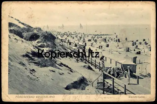 ALTE POSTKARTE INSEL SYLT 1909 NORDSEEBAD WESTERLAND WANDELBAHN Strand beach plage cpa postcard AK Ansichtskarte