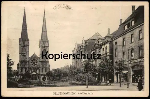 ALTE POSTKARTE GELSENKIRCHEN MOLTKEPLATZ GESCHÄFT WILHELM ELSCHENBROICH Ansichtskarte cpa postcard AK