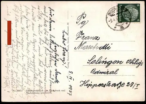 ALTE POSTKARTE GRUSS AUS BOCHOLT 1937 POSTAMT RAVARDITOR AAPARTIE SCHÜTZENHAUS JOSEFSKIRCHE KOLPING DENKMAL AMTSGERICHT