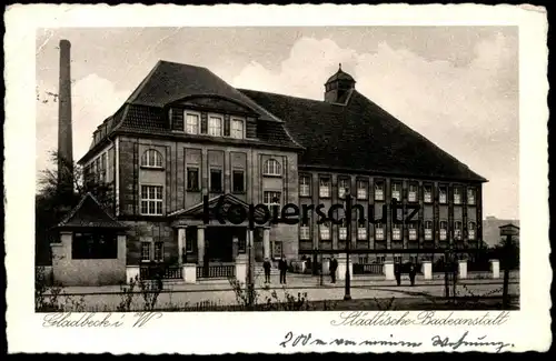 ALTE POSTKARTE GLADBECK STÄDTISCHE BADEANSTALT 1923 SCHWIMMBAD swimming pool Bad bath piscine postcard AK Ansichtskarte