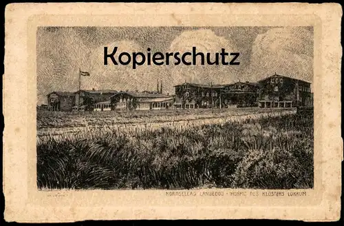 ALTE KÜNSTLER POSTKARTE LANGEOOG HOSPIZ DES KLOSTERS LOKKUM 1946 Kloste couvent Ansichtskarte AK cpa postcard