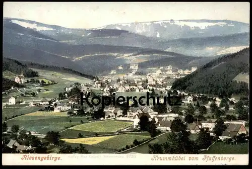 ALTE POSTKARTE KRUMMHÜBEL VOM PFAFFENBERGE RIESENGEBIRGE KARPACZ Karkonosze Krkonose Ansichtskarte postcard cpa AK