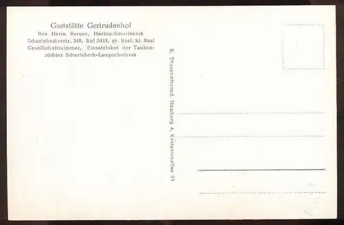 ALTE POSTKARTE HERTEN-SCHERLEBECK GERTRUDENHOF EINSATZLOKAL DER TAUBENZÜCHTER LANGENBOCHUM Brieftaube pigeon Wickühler