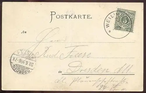 ALTE POSTKARTE PANORAMA VON STUTTGART 1899 Totalansicht Gesamtansicht Total cpa postcard AK Ansichtskarte