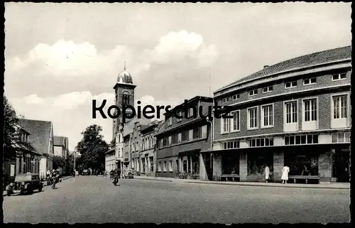 ÄLTERE POSTKARTE IBBENBÜREN GROSSE STRASSE TAXI Große Straße Auto car cab AK Ansichtskarte postcard cpa Ibbenbueren