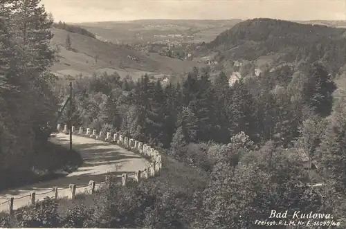 ALTE POSTKARTE STRASSE B. BAD KUDOWA FREIGABE DURCH REICHSLUFTFAHRTMINISTERIUM RLM Kudowa-Zdroj Schlesien Chudoba Polska