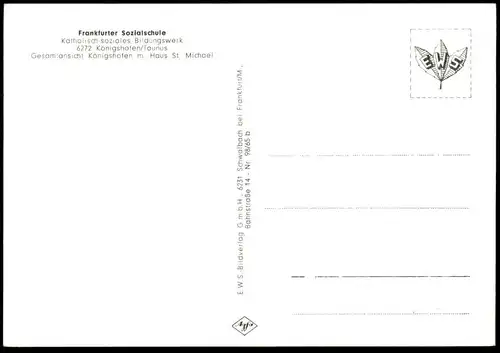 ÄLTERE POSTKARTE KÖNIGSHOFEN IM TAUNUS FRANKFURTER SOZIALSCHULE HAUS ST. MICHAEL HESSEN NIEDERNHAUSEN Ansichtskarte cpa