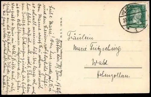 ALTE POSTKARTE STETTEN & HECHINGEN KLOSTERKIRCHE BURG HOHENZOLLERN castle chateau fort cpa postcard Ansichtskarte AK