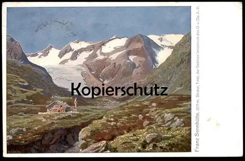 ALTE KÜNSTLER POSTKARTE FRANZ SENNHÜTTE NEUSTIFT STUBAI STUBAITAL MAX VON ESTERLE Senn-Hütte Ansichtskarte AK postcard