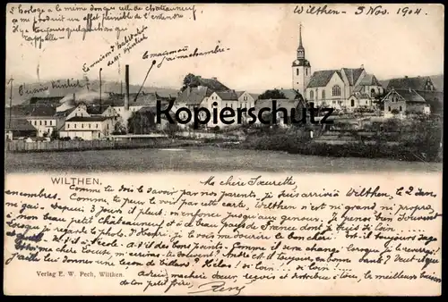 ALTE POSTKARTE WILTHEN IN SACHSEN GESAMTANSICHT FABRIK HÜNLICH Ansichtskarte postcard cpa AK