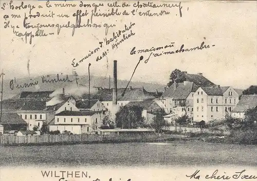 ALTE POSTKARTE WILTHEN IN SACHSEN GESAMTANSICHT FABRIK HÜNLICH Ansichtskarte postcard cpa AK