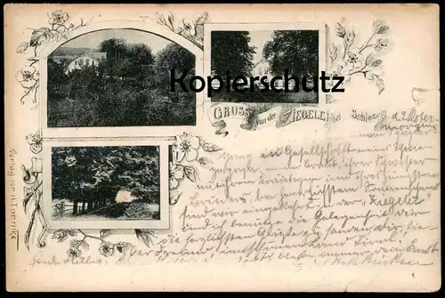 ALTE POSTKARTE GRUSS VON DER ZIEGELEI BEI SCHLESWIG 1899 Ansichtskarte AK cpa postcard