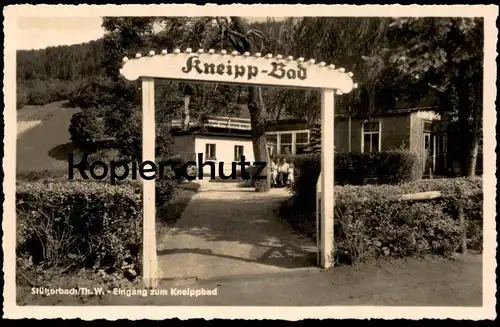 ÄLTERE POSTKARTE STÜTZERBACH EINGANG ZUM KNEIPPBAD THÜRINGEN Kneipp Rennsteig cpa postcard AK Ansichtskarte