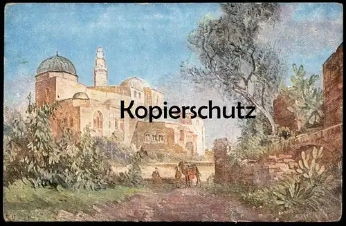 ALTE KÜNSTLER POSTKARTE JERUSALEM ISRAEL DAVIDS GRAB Kamel camel chameau grave tomb tombe cpa postcard AK Ansichtskarte