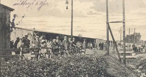 ALTE POSTKARTE FELDKÜCHE IN JESEWITZ BEI EILENBURG DAMPFLOK 1915 Bahnhof steam train locomotive à vapeur station gare AK