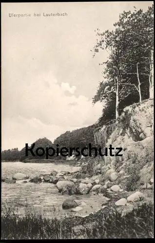 ALTE POSTKARTE UFERPARTIE BEI LAUTERBACH PUTBUS INSEL RÜGEN Küste Ufer Strand coast beach plage Ansichtskarte postcard