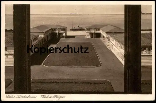 ALTE POSTKARTE WIEK RÜGEN SÄCHSISCHES KINDERHEIM DWB ARCHITEKT WALDO WENZEL architecture children's home postcard cpa AK