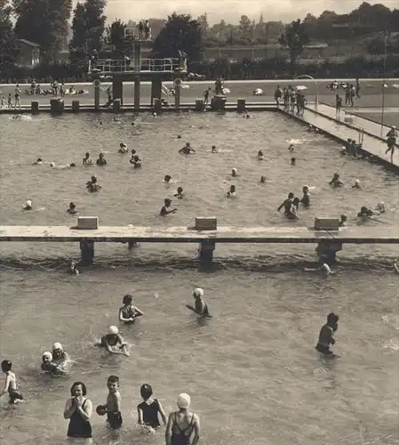 ALTE POSTKARTE RASTATT IN BADEN SCHWIMMBAD UND STRANDBAD swimming pool Bad bath piscine Ansichtskarte AK cpa postcard