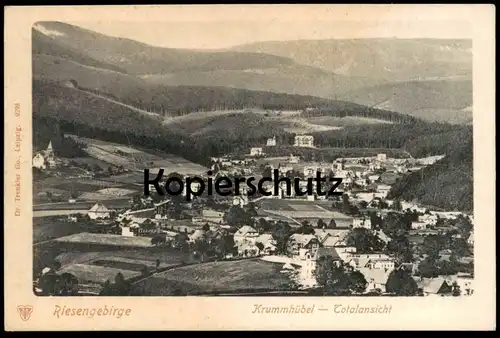 ALTE POSTKARTE KRUMMHÜBEL TOTALANSICHT TOTAL RIESENGEBIRGE KARPACZ Karkonosze Krkonose Ansichtskarte postcard cpa AK