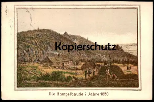 ALTE POSTKARTE RIESENGEBIRGE DIE HAMPELBAUDE IM JAHRE 1850 b. Krummhübel Karpacz Karkonosze Krkonose cpa postcard AK