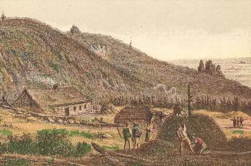 ALTE POSTKARTE RIESENGEBIRGE DIE HAMPELBAUDE IM JAHRE 1850 b. Krummhübel Karpacz Karkonosze Krkonose cpa postcard AK