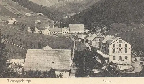 ALTE POSTKARTE PETZER STALLUNGEN SCHLESIEN RIESENGEBIRGE PEC Pezer Karkonosze Krkonose cpa postcard AK Ansichtskarte