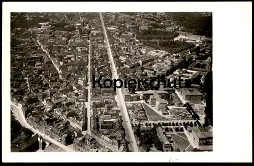 ALTE POSTKARTE KARLSRUHE BLICK AUF DIE TECHNISCHE HOCHSCHULE LUFTBILD Vogelschau Architecture Architektur university cpa