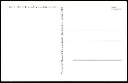 ALTE POSTKARTE KARLSRUHE BLICK AUF DIE TECHNISCHE HOCHSCHULE LUFTBILD Vogelschau Architecture Architektur university cpa