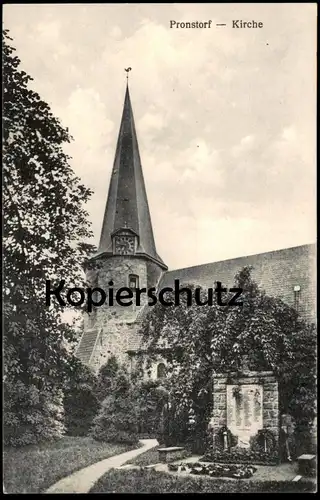 ALTE POSTKARTE PRONSTORF KIRCHE EHRENMAL KREIS SEGEBERG church église Ansichtskarte AK cpa postcard