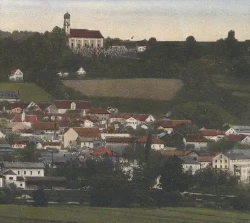 ALTE POSTKARTE PFARRKIRCHEN 1916 PANORAMA MIT KIRCHE Totalansicht Ortsansicht Total church église Ansichtskarte postcard