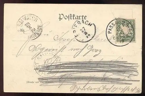ALTE POSTKARTE GRUSS AUS PASSAU TOTAL-ANSICHT TOTAL PANORAMA 1899 PHOTOGRAPH OTTO BÖHM postcard cpa AK Ansichtskarte