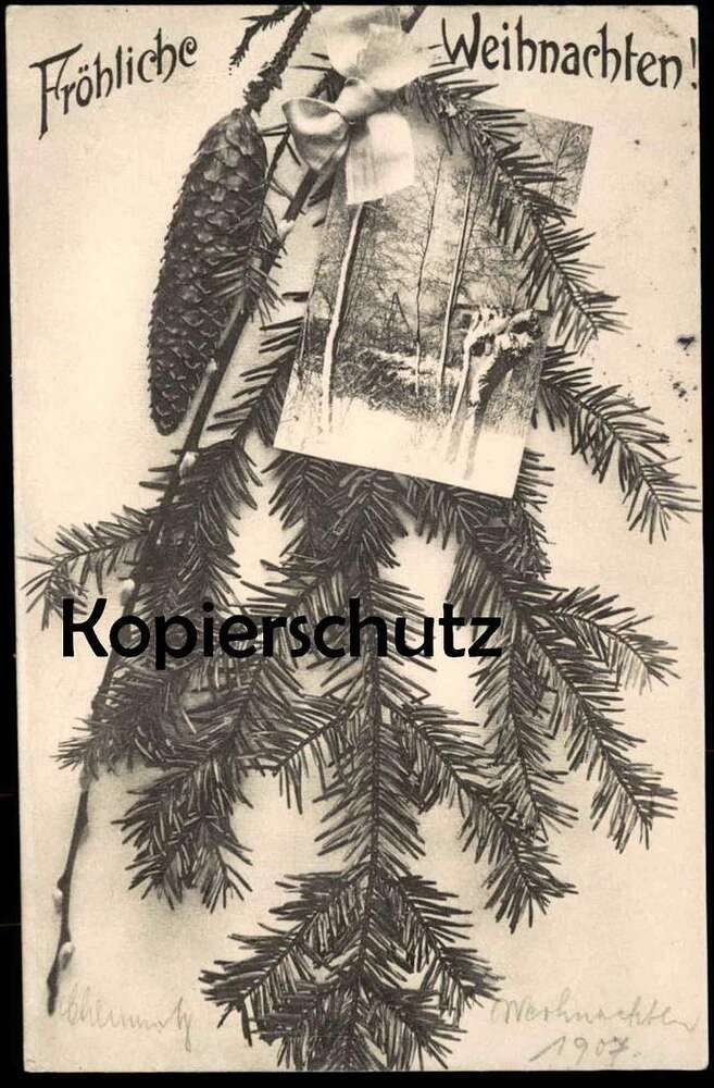 Fröhliche Weihnachten Postkarte Nachbildung um 1920