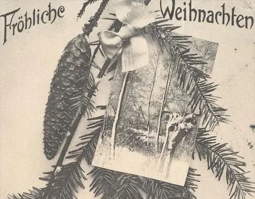 ALTE POSTKARTE FRÖHLICHE WEIHNACHTEN FACHWERKHAUS IM WALD STEMPEL CHEMNITZ 1907 Ansichtskarte Verfasser Hugo Stankoff
