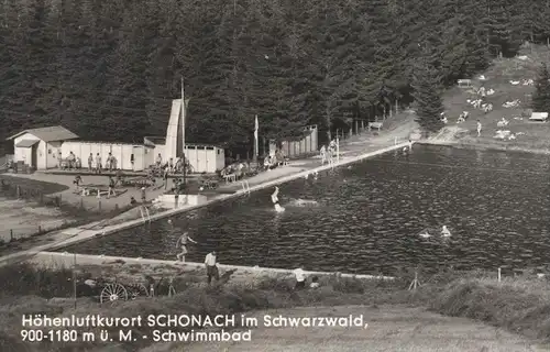 ALTE POSTKARTE SCHONACH SCHWIMMBAD SCHWARZWALD BLACK FOREST Swimming Pool Bad Freibad lido piscine Ansichtskarte AK cpa