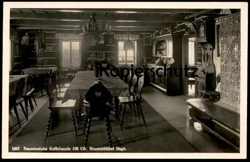 ALTE POSTKARTE RIESENGEBIRGE BAUERNSTUBE KAFFEBAUDE 100 OB. KRUMMHÜBEL Karpacz Karkonosze Krkonose Kaffeebaude AK cpa