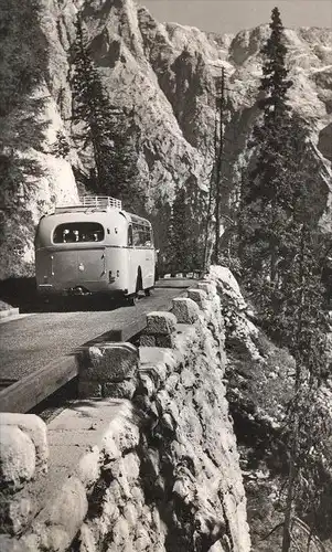 ÄLTERE POSTKARTE KEHLSTEINSTRASSE MIT GÖLL UND BRETT BUS SCHLUCHT BERCHTESGADEN Omnibus AK Ansichtskarte cpa postcard