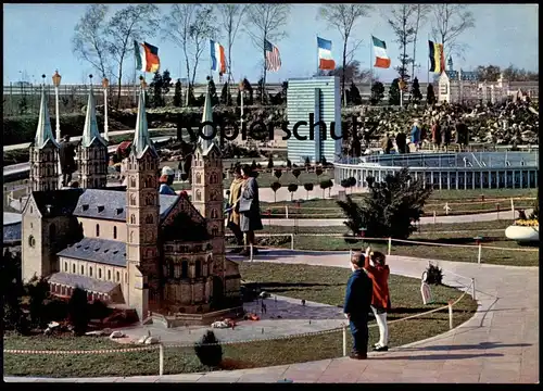 ÄLTERE POSTKARTE MINIDOMM RATINGEN-BREITSCHEID MINIATUR DOM BAMBERG NEUSCHWANSTEIN OLYMPIASTADION BERLIN postcard flag