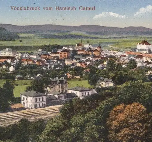 ALTE POSTKARTE VÖCKLABRUCK VOM HAMISCH GATTERL Total Eisenbahn Bahnhof station gare railway Austria Ansichtskarte AK cpa