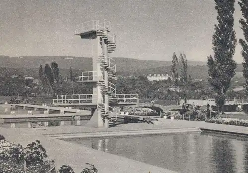 ALTE POSTKARTE WIESBADEN SCHWIMMBAD KLEINFELDCHEN Bad bath swimming pool piscine Freibad Hessen Ansichtskarte postcard