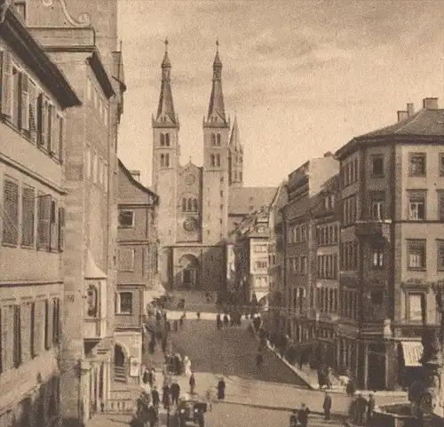 ALTE POSTKARTE WÜRZBURG DOMSTRASSE cpa postcard AK Ansichtskarte