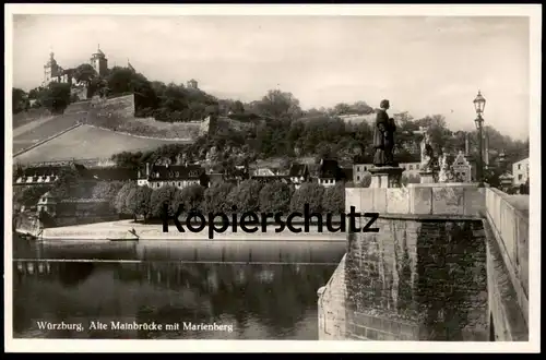 ALTE POSTKARTE WÜRZBURG ALTE MAINBRÜCKE MIT MARIENBERG Main Fluss river cpa postcard AK Ansichtskarte