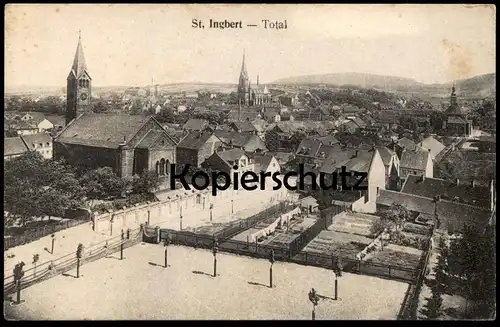 ALTE POSTKARTE ST. INGBERT TOTAL 1918 GESAMTANSICHT PANORAMA TOTALANSICHT SAAR SAARGEBIET cpa postcard AK Ansichtskarte