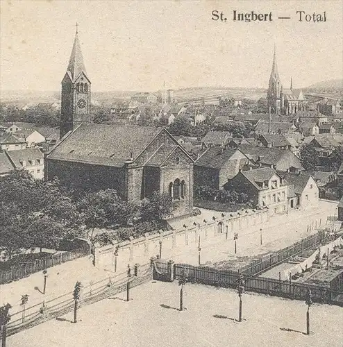 ALTE POSTKARTE ST. INGBERT TOTAL 1918 GESAMTANSICHT PANORAMA TOTALANSICHT SAAR SAARGEBIET cpa postcard AK Ansichtskarte