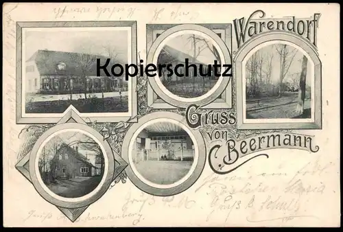 ALTE POSTKARTE WARENDORF GRUSS VON BEERMANN 1901 AK Ansichtskarte cpa postcard