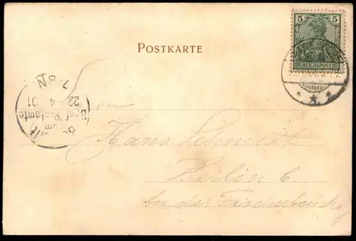 ALTE POSTKARTE WARENDORF GRUSS VON BEERMANN 1901 AK Ansichtskarte cpa postcard
