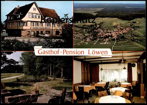 ÄLTERE POSTKARTE WILDBERG GASTHOF PENSION LÖWEN MIT OPEL REKORD SCHÖNBRONN KREIS CALW AK Ansichtskarte cpa postcard