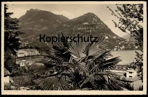 ALTE POSTKARTE LUGANO MONTE BRÈ Palme palm Tessin Suisse Schweiz Helvetia postcard cpa Ansichtskarte AK