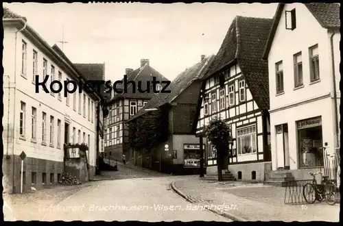 ÄLTERE POSTKARTE BRUCHHAUSEN-VILSEN BAHNHOFSTRASSE FERD. BULLENKAMPF Marke Maharishi Meditation Ansichtskarte AK cpa