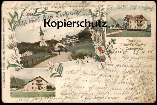 ALTE POSTKARTE GRUSS AUS VÖTTERL'S GASTHOF GROSSGMAIN SALZBURG ÖSTERREICH Großgmain Austria Autriche AK Ansichtskarte cp
